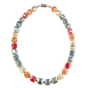 NWOT Origin Jewelry | Rhodium/Multi Color Crystal Necklace